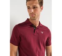 Barbour Tartan Pique Polo Short Sleeve Shirt, Dark Red, Size S, Men Dark Red
