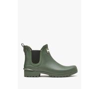 BARBOUR Wilton Olive Rubber Welly Boots Size: 5, Colour: Khaki Patent