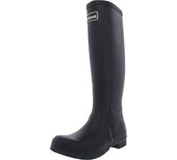 Barbour Womens Abbey Tall Rubber Rain Walking Fashion Back Logo Wellingtons - Black - 5