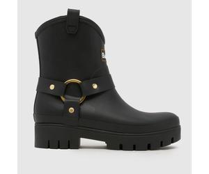 Barbour Women's Elley Harness Wellington Boots in Black, Logo Detail, Rubber, Size: 6 UK 6 (EU 39)
