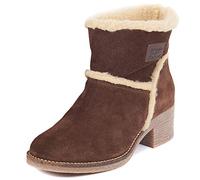 Barbour Womens Frankie Faux Fur Trim Winter Warm Fashion Heeled Boots - Dark Brown - 6