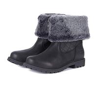 Barbour Womens Hareshaw Leather Waterproof Winter Warm Faux Fur Snow Boots - Black - 7