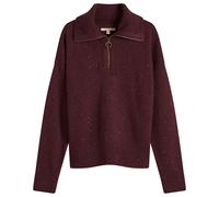 Barbour Women's Lavensdale Half Zip Knitted Jumper Black Cherry