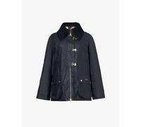 Barbour Womens Royal Vy Kelburn Corduroy-collar Regular-fit Waxed-cotton Jacket 18