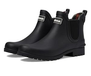 Barbour Womens Wilton Rubber Waterproof Wellingtons Snow Chelsea Boots - Black - 4