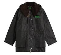 Barbour Women's x GANNI Hooded Wax Coat in Classic Tartan Classic Tartan/Fern