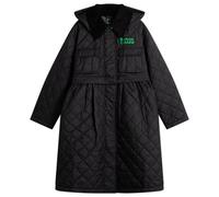Barbour Women's x GANNI Peplum Zip Off Quilted Jacket Black/Classic Tartan