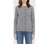 BARBOUR Wool and Cotton Blend Crewneck Cardigan with Contrast Trims - Size: 14 - female