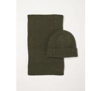 BARBOUR Wool Blend Beanie Hat and Scarf Gift Set with Applied Logo - Size: OS - male