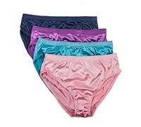 Barbra Womens Silky Sexy Satin Bikini Panties S - Plus Size Women Underwear Multi-Pack, 4 Pack- Grape, 5X-Large