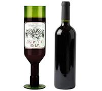 Barbuzzo Wine All Mine, Green Wine glass designed to look like a wine bottle. Holds 750mL, 3" x 11" x 3"