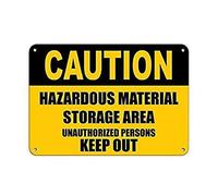 Barcaution Hazardous Material Unauthorized Persons Keep Out Perfect Bar Cafe Kitchen Bathroom Door Garage Wall. Funny Vintage Metal Sign Poster 8X12 Inches