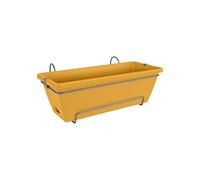 Barcelona 50cm Honey Yellow Balcony Planter with Rack Drainage Indoor Outdoor