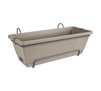 Barcelona All-In-1 Taupe 50cm Plastic Flowers Planter+Saucer+Holder