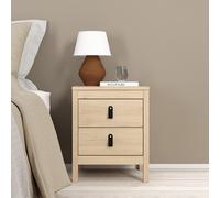 Barcelona Bedside Table - 2 Drawer - Jackson Hickory Oak