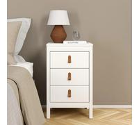 Barcelona Bedside Table - 3 Drawer - White