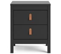 Barcelona Black 2 Drawer Bedside Cabinet