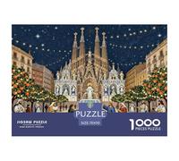 Barcelona Christmas Eve Jigsaw Puzzle Waterproof 1000 Piece Puzzles for Adults Colourful Educational Games
