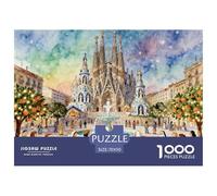 Barcelona Christmas Eve Jigsaw Puzzle Waterproof 1000 Piece Puzzles for Adults Fun Educational Games