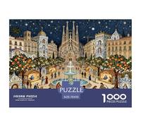 Barcelona Christmas Eve Jigsaw Puzzle Waterproof 1000 Piece Puzzles for Adults Gifts Impossible Educational Games