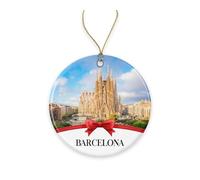Barcelona Christmas Ornament, Christmas Ornaments Travel Souvenir Collection Gift for Family, Christmas Tree Ornament City Travel, Barcelona Travel Gift Xmas Holiday Printed on Both Sides