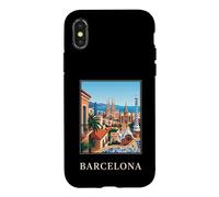 Barcelona City Spain Architecture Retro Travel Graphic Case for iPhone X/XS