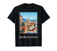 Barcelona City Spain Architecture Retro Travel Graphic T-Shirt