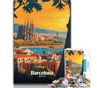 Barcelona Cityscape Jigsaws 1000 Pieces for Adults,Educational Game Challenge Toy Wall Decoration Unique Birthday And Xmas Gifts 38x26cm