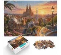 Barcelona Cityscape with Sagrada Familia Jigsaw Puzzle, 1000 Piece | For a puzzle gift during the festive season: 1000-piece jigsaw puzzle for adults offers 1000 pieces for the Christmas break.
