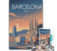 Barcelona Cityscape with Sagrada Familia Jigsaw Puzzle, 300 Pieces | Visual matching and sorting - a simple way to organise the image at home.