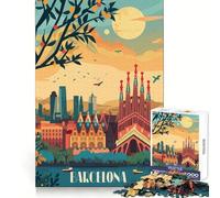 Barcelona Dreamscape 1000 Pieces Puzzles for Teenagers Mental Exercise Light Recreation Snug Lock Unique Gift (38x26cm)