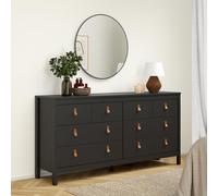 Barcelona Dresser - 8 Drawer - Wide - Black