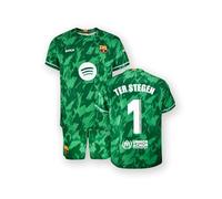 Barcelona FC Goalkeeper Jersey and Trousers 1 TER Stegen Official Replica Licensed Product 2024/2025 Season Child Size 6 Years Green 6 Years, Green, 6 Years
