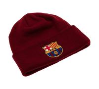 Barcelona FC Men's Knitted Turned Up Cuff Beanie in Burgundy Barcelona FC Burgundy One Size