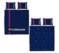 Barcelona FC Officially Licensed Double Duvet Cover Set | Offside Design | Blue Reversible 2 Sided Football Bedding Cover Official Merchandise Including Matching Pillow Cases