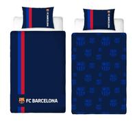 Barcelona FC Officially Licensed Single Duvet Cover Set | Offside Design Reversible 2 Sided Football Bedding Including Matching Pillow Case | Perfect For Kids Bedroom | Polycotton