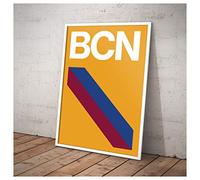 Barcelona Football Gift Modernist Geometric Graphic Design Wall Art Print Poster