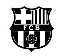 Barcelona Football Team Emblem Sticker Interior Decoration Various Sizes and Colours (Black, 50 x 50 cm)