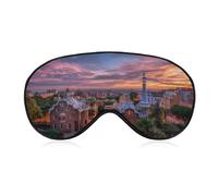 Barcelona from Park Guell Sunset Comfortable Sleep Mask with Adjustable Strap Soft Eyeshade for Night Sleeping Flight Nap Travel