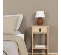 Barcelona Jackson Hickory Oak 1 Drawer Bedside Table