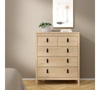 Barcelona Jackson Hickory Oak 3+2 Drawer Chest