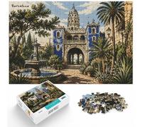 Barcelona Landmark with Tropical Plants Jigsaw Puzzle, 1000 Piece | For mindful downtime without a screen: Adult jigsaw puzzle with 1000 pieces turns free time into a focused activity.