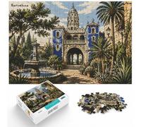Barcelona Landmark with Tropical Plants Jigsaw Puzzle, 1000 Piece | For puzzle lovers in winter: Adult jigsaw puzzle with 1000 pieces fits relaxed evenings through December.