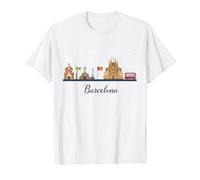 Barcelona Landmarks Sagrada Batllo Art Souvenir Value Graphic T-Shirt, Men, White, XL