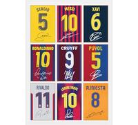 Barcelona Legends Gift Signed A4 Print Display Barcelona Gifts For Boys Digitally Reproduced Signature Barcelona Gifts For Men (Unframed)