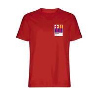 Barcelona Logo Classic Football Shirt Colours Frame Men's T-Shirt - Red / XL