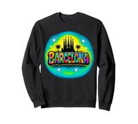 Barcelona Retro Airbrush Style City Design Sweatshirt