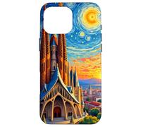 Barcelona Sagrada Familia Starry Pop Art Case for iPhone 16 Pro Max