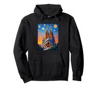 Barcelona Sagrada Familia Starry Pop Art Pullover Hoodie