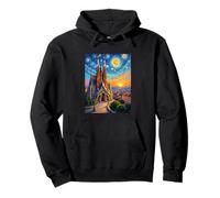 Barcelona Sagrada Familia Starry Pop Art Pullover Hoodie